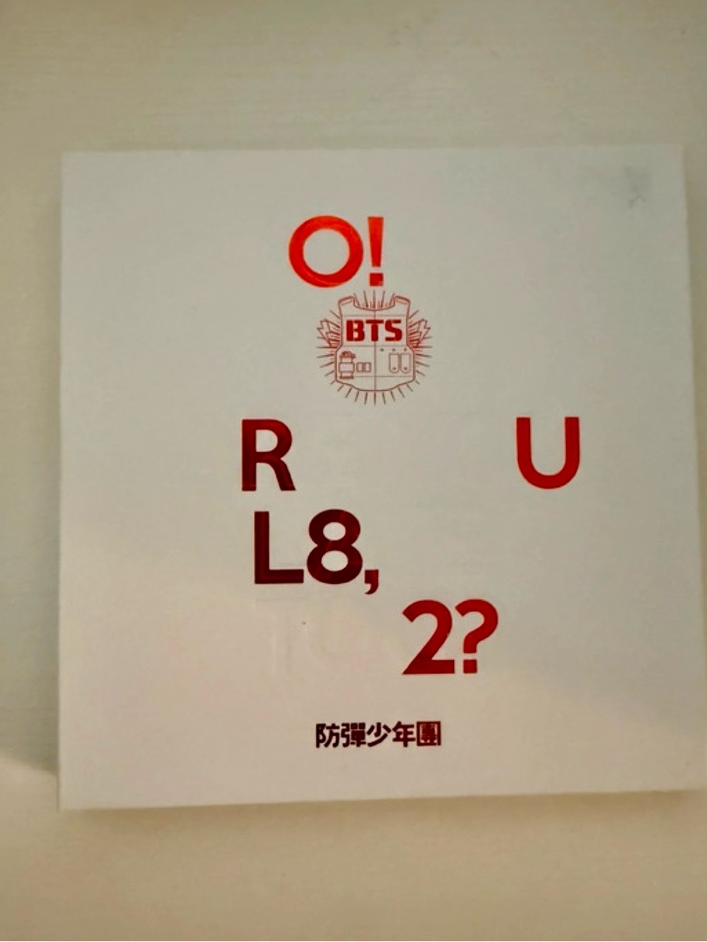 BTS - O! R U L8, 2? (Red on White) CD